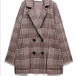MWT - Zara Houndstooth Knit Blazer